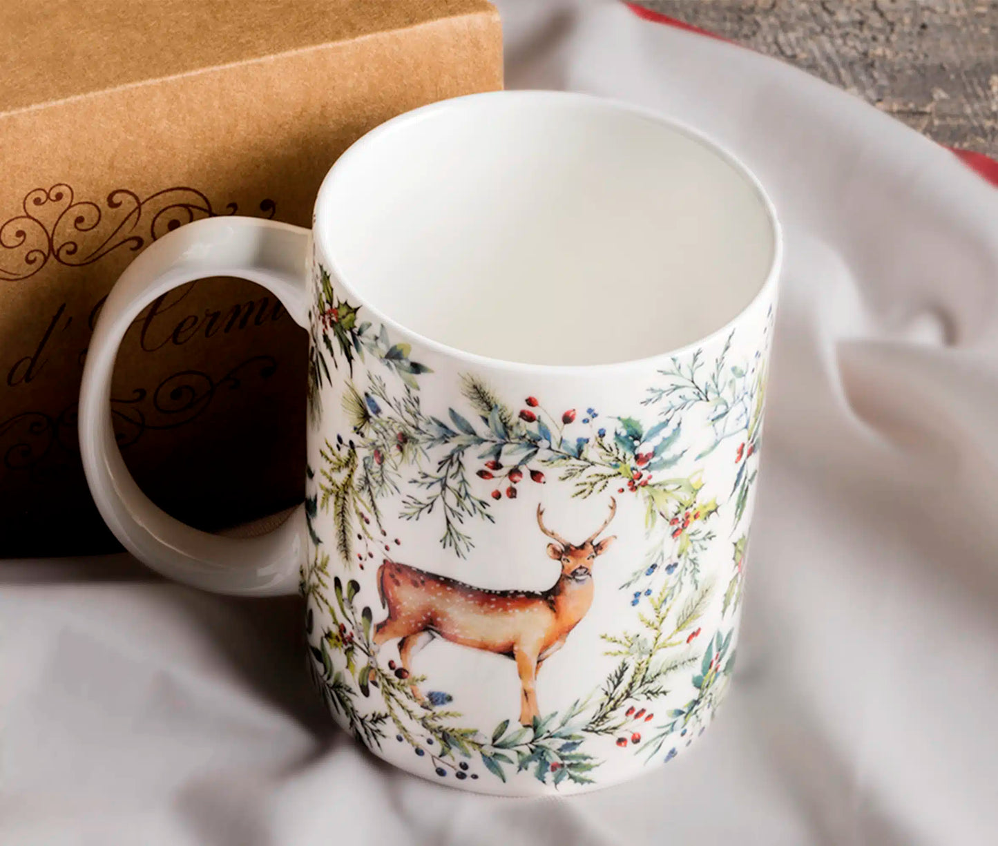 SET DE 2 TAZAS 12 OZ  HOLLY TIME