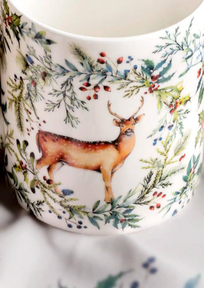SET DE 2 TAZAS 12 OZ  HOLLY TIME