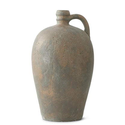 Florero de terracota con esmalte bronce