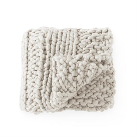 Colcha tejida trenzada crema 60 in