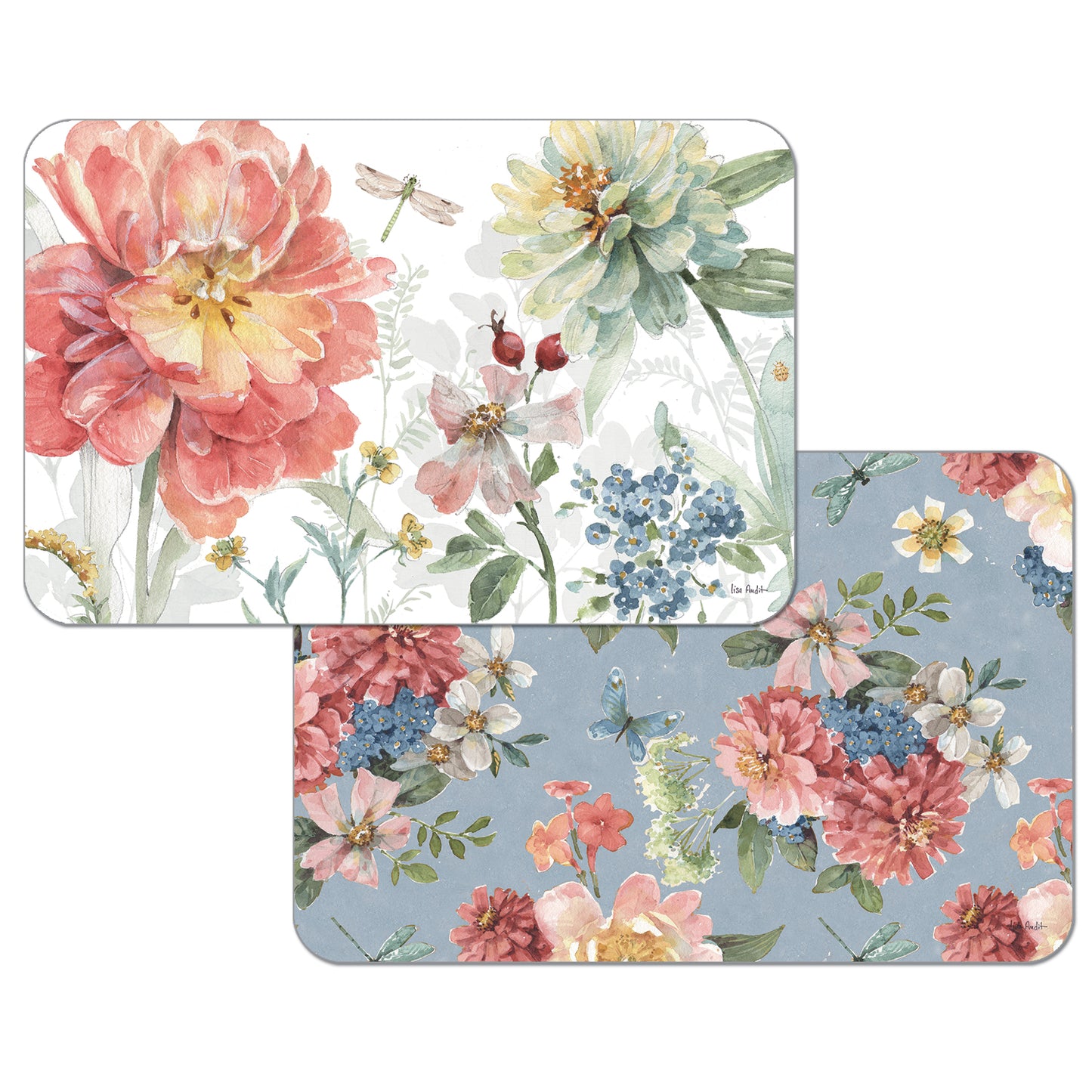 Individual reversible flores y fondo celeste