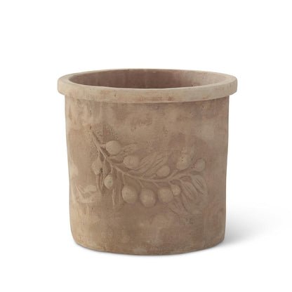 Macetero terracota detalle olivo con drenaje