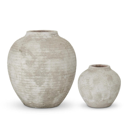 Jarron Terracota Crema Con Textura