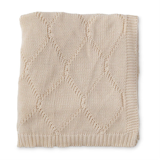 Colcha tejida rombos crema 60 in