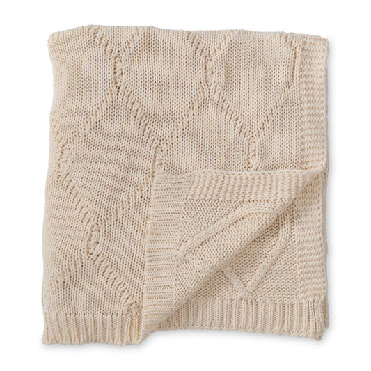 Colcha tejida rombos crema 60 in