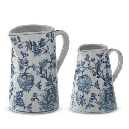 Pichel de porcelana azul y blanco
