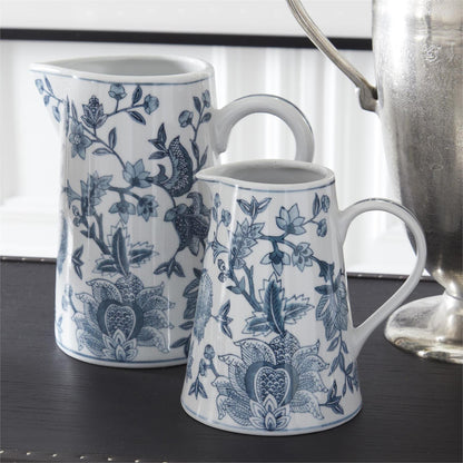Pichel de porcelana azul y blanco