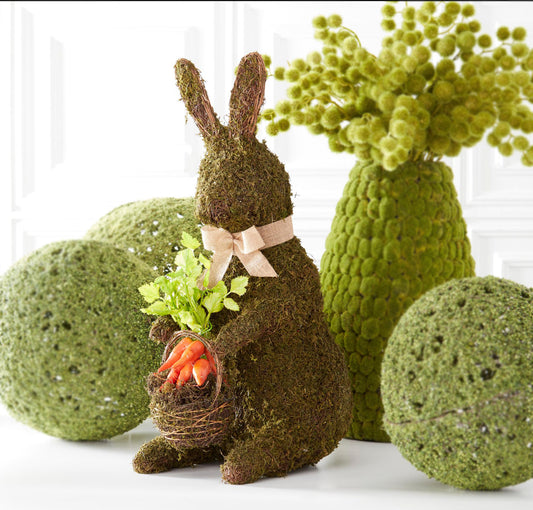 Conejo con canasta de musgo de 30 pulgadas