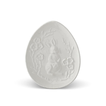 Plato de conejo ovalado en relieve