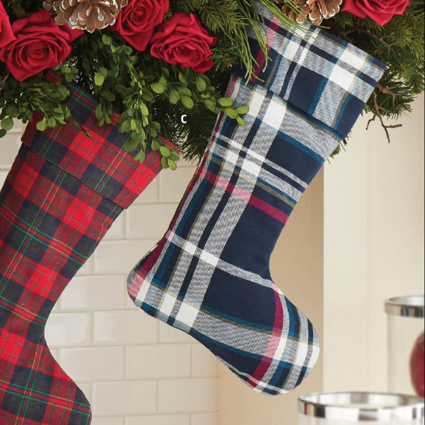 Bota de cuadros azul