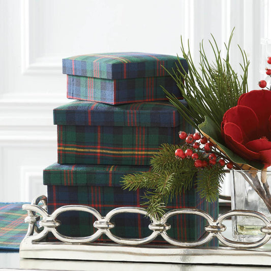 Cajas de tela navideñas