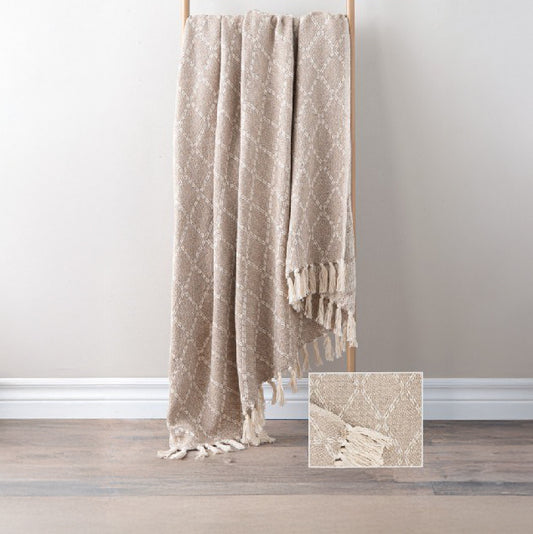 Colcha de diamantes beige