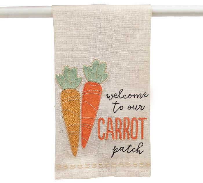 Toalla de cocina de zanahoria Welcome to our carrot patch