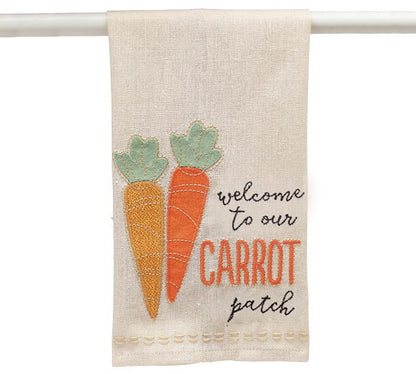 Toalla de cocina de zanahoria Welcome to our carrot patch