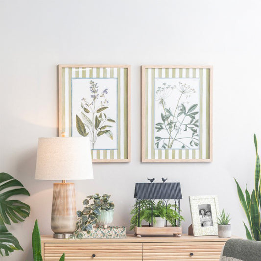 Cuadros de flores con lineas verdes