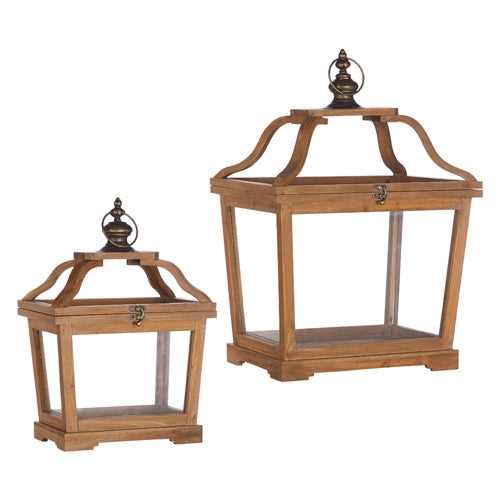 Faroles de madera natural 21.5 pulgadas grd