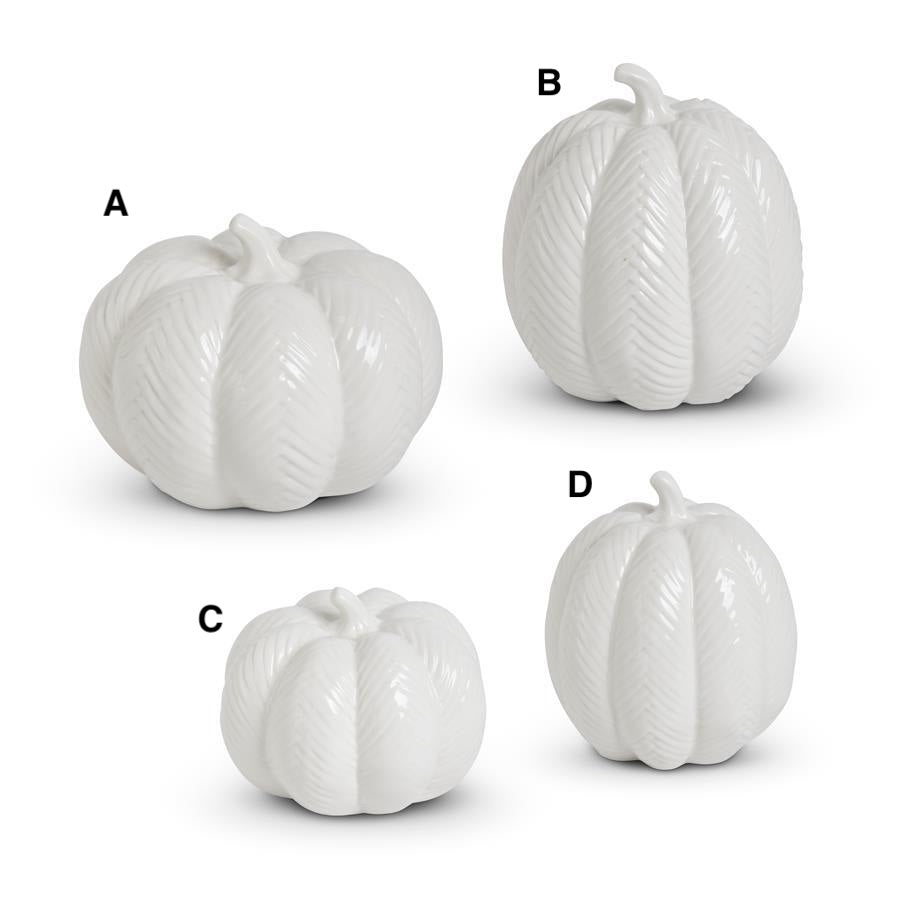 Calabazas ceramica blanca chevron