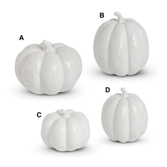 Calabazas ceramica blanca chevron