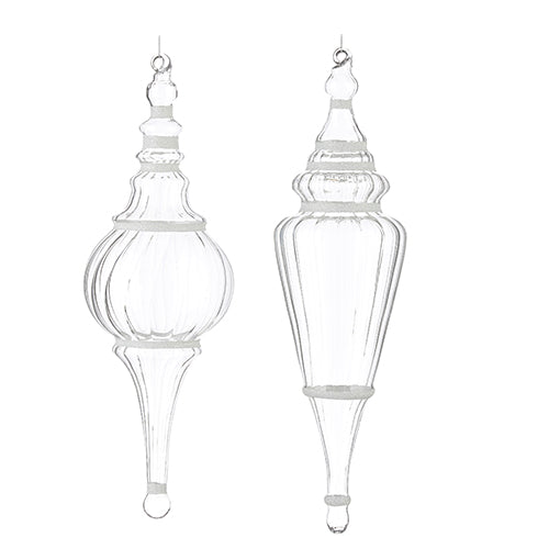 Ornamentos grandes transparentes con linea blanca