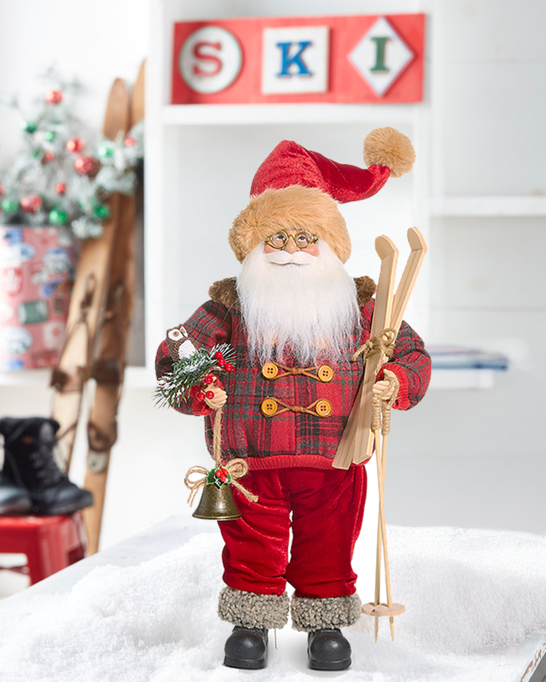 Santa Esquiador 18In