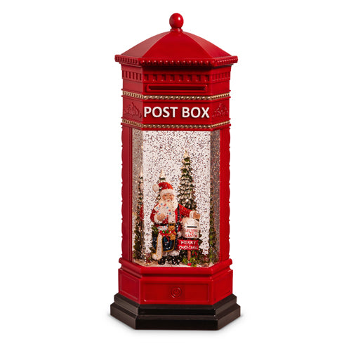 Farol Musical Rojo Con Santa Post Box