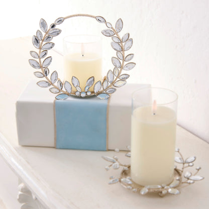 Candelero Con Corona De Cristales 8In