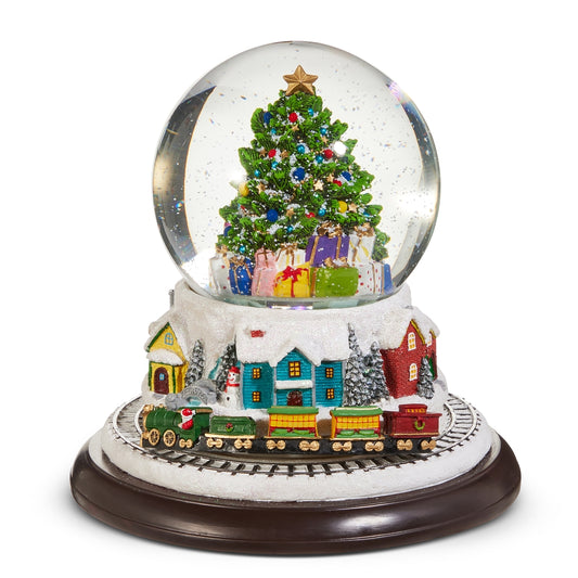 Globo de nieve arbol animado y musical 9.5in