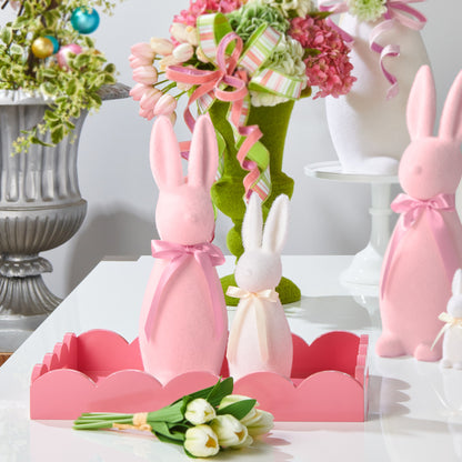 Conejo Blanco Rosado De Velvet 18In
