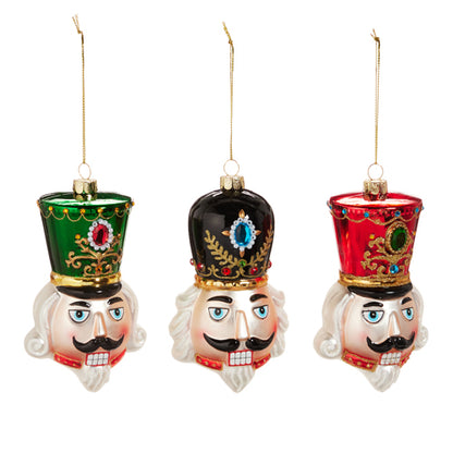 Ornamento De Cabeza De Cascanueces 4.75In