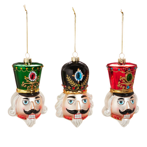 Ornamento De Cabeza De Cascanueces 4.75In