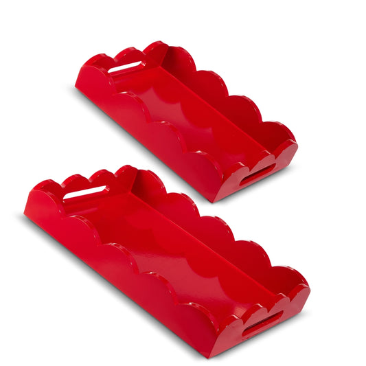 Bandejas rojas con borde 18.5in