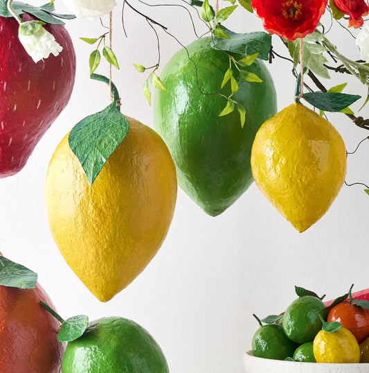 Limon papel mache 10 pulgadas