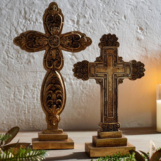Cruces estilo antiguo doradas 14.75in