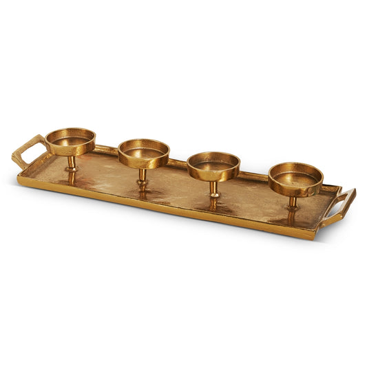 Bandeja dorada para velas 20.5in