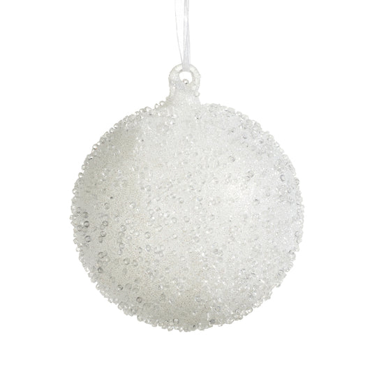 Adorno bola cubierta de hielo 4.5in