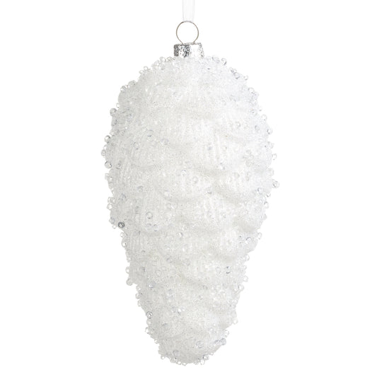 Adorno pina de cristal blanco 6.5in