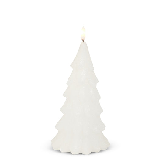 Vela arbol blanco con brillo 7.5in
