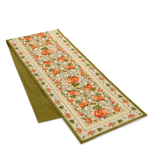 Camino de mesa floral otonal verde 72in