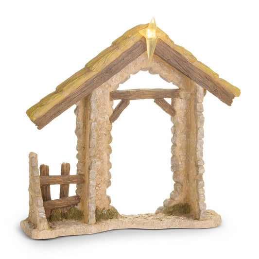 Pesebre rustico iluminado 17.5in