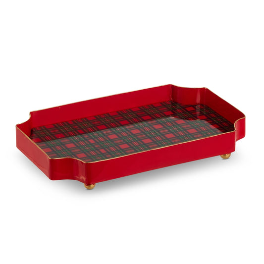 Bandeja pequena de tartan con patas 7in