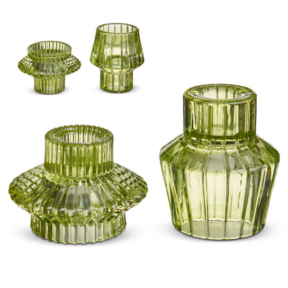 Portavelas vintage verde 3 pulgadas