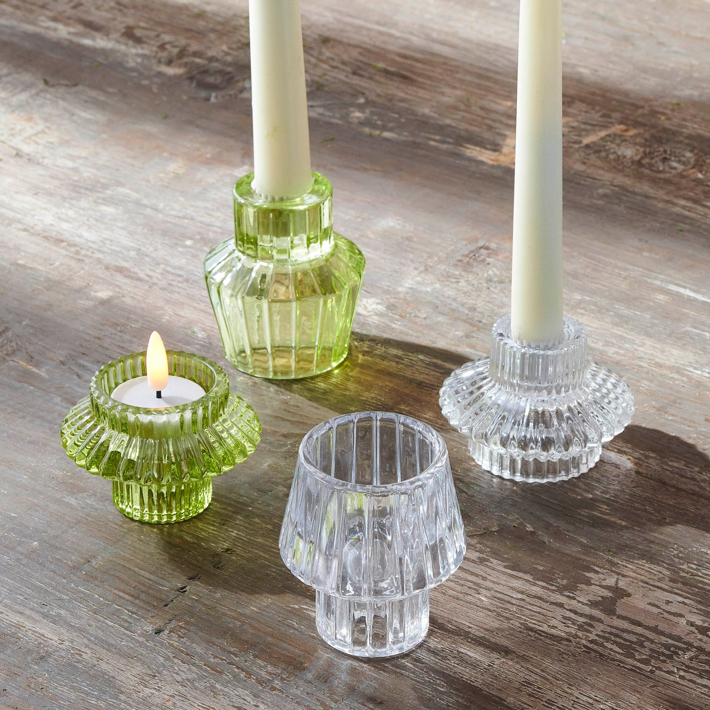 Portavelas vintage verde 3 pulgadas