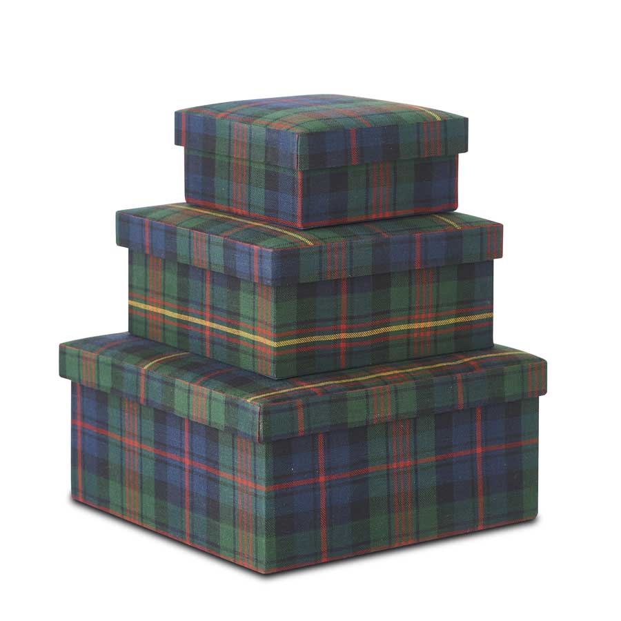 Cajas de tela verde