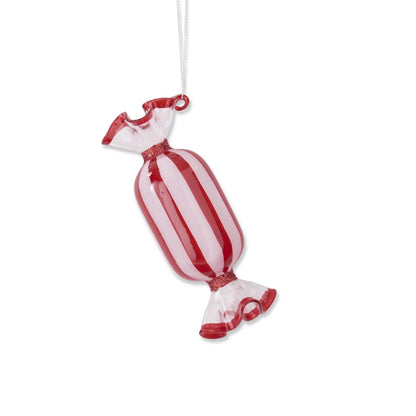 Adornos vidrio dulces rojo y blanco 3 estilos