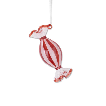 Adornos vidrio dulces rojo y blanco 3 estilos
