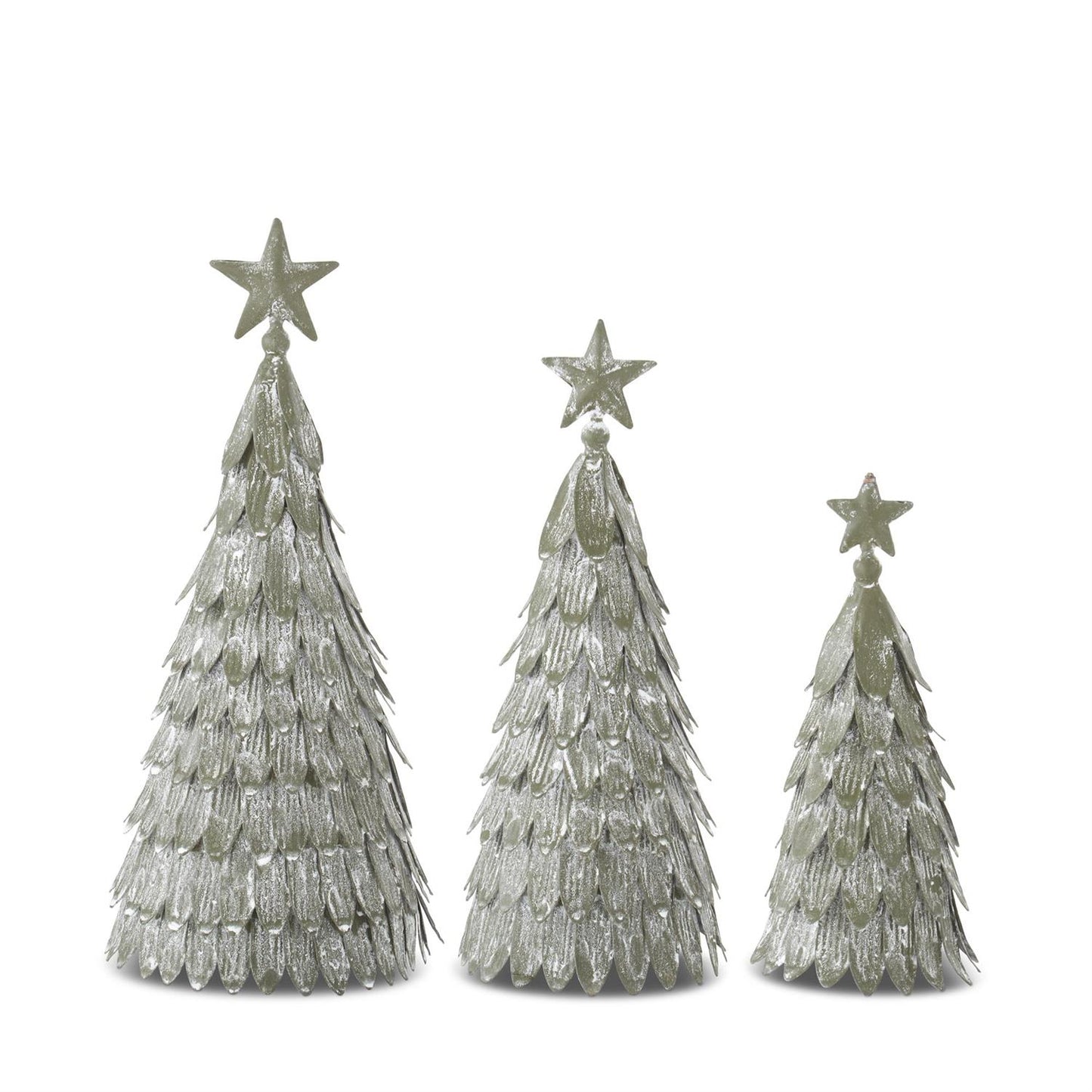Arbol verde metalico escamas con estrella