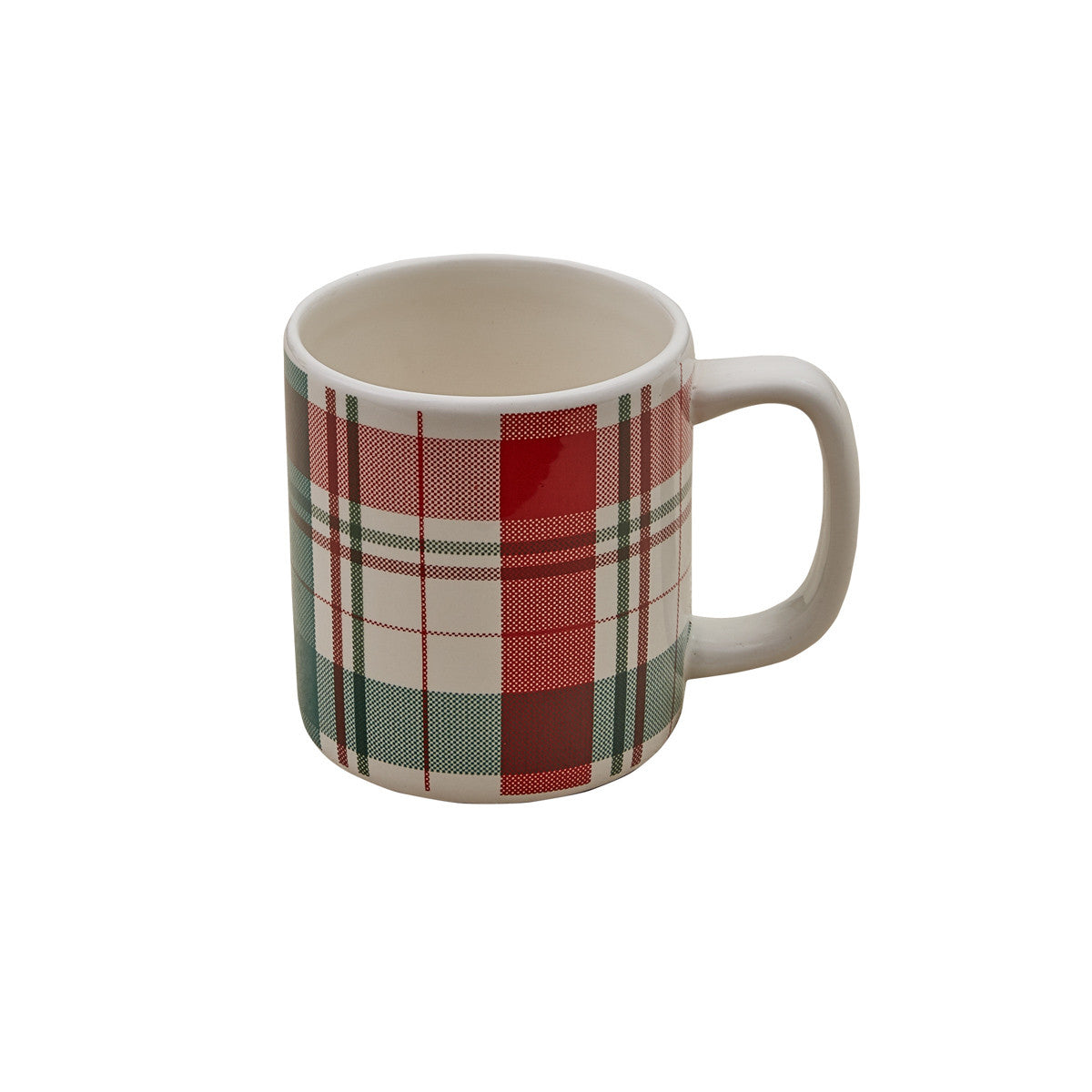 Taza de cuadros rojos Navidad