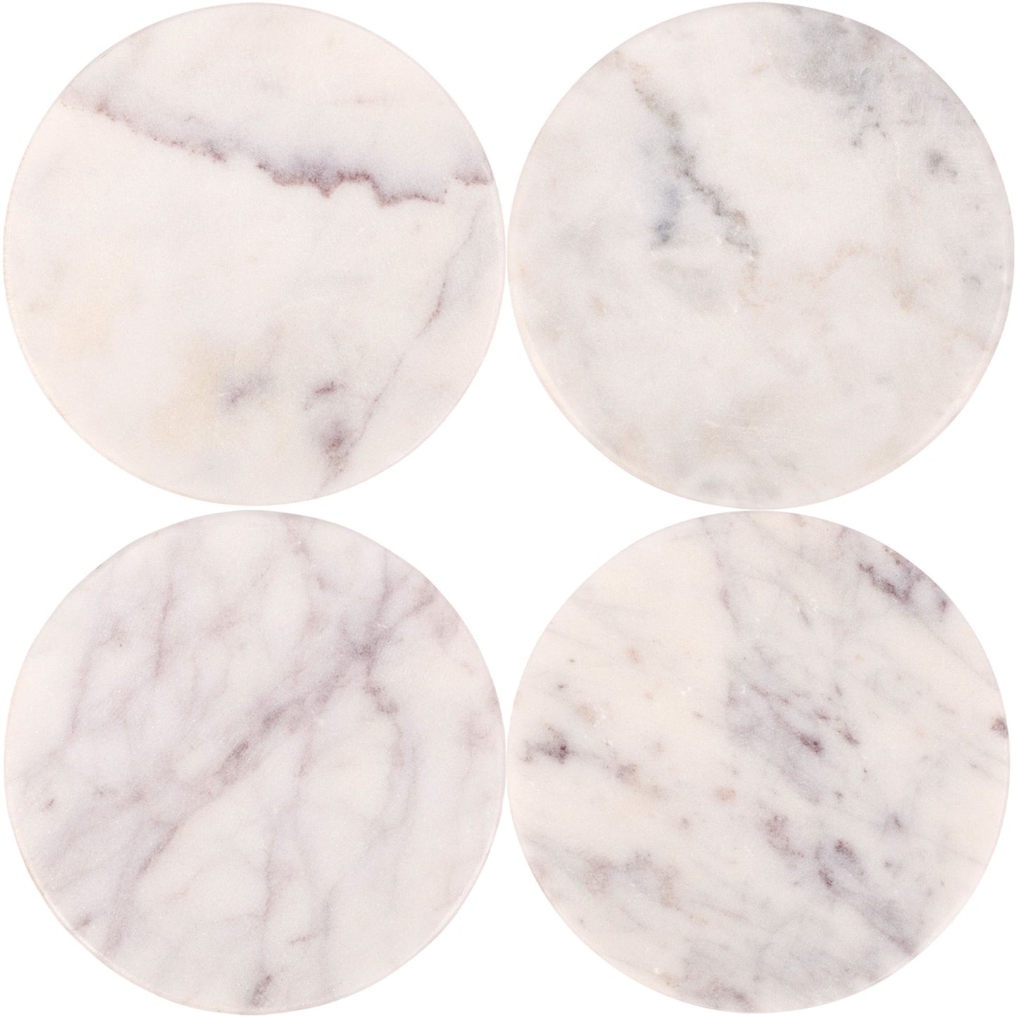 Coasters redondos de marmol blanco