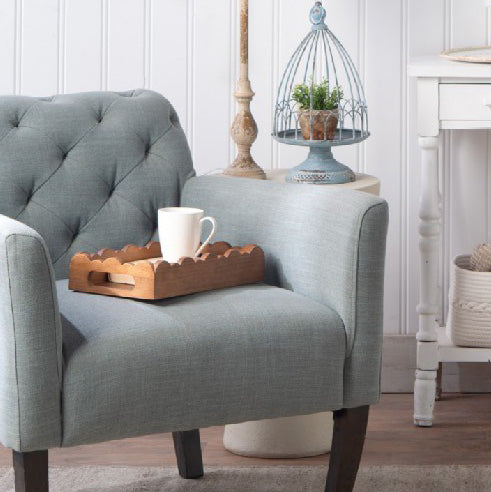 Azafate con borde color madera peq