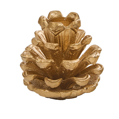 Candelero de piña pequeño dorado